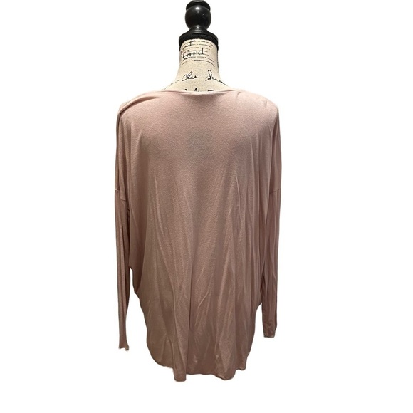 Double Zero Mystical Blouse Top Pink Size Medium Pastel Barbie v-neck hi Lo - Picture 3 of 6